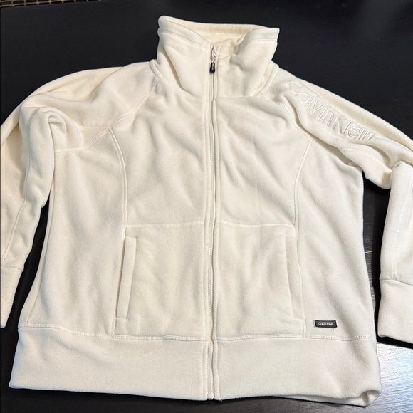 Calvin Klein Off-White Fleece Jacket - Picture 1 of 8